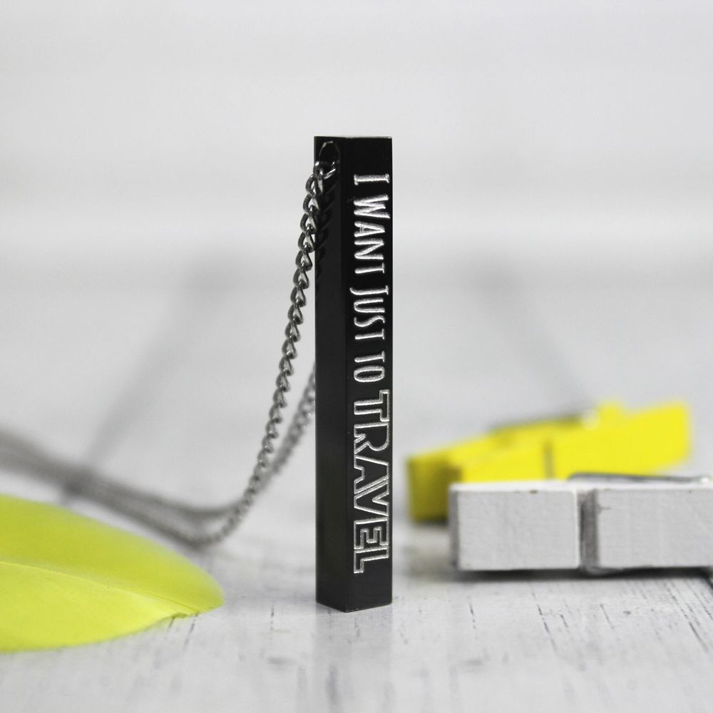 Кулон подвеска брусок с гравировкой на заказ