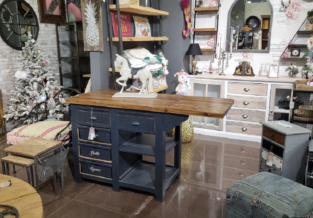 Остров кухонный "Brocante" сосна 59х104 (+45)х86см