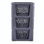 Комод 3-х секционный на колесах "Leaves", серый