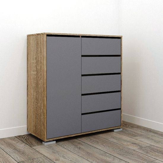 дуб сонома / вулканический серый