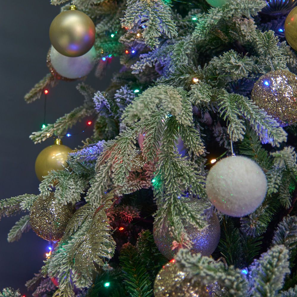 ULD-S5000-500-DGA MULTI IP20 DEW Гирлянда светодиодная Роса. 50м. 500 светодиодов. Разноцветный свет. Провод зеленый. ТМ Uniel