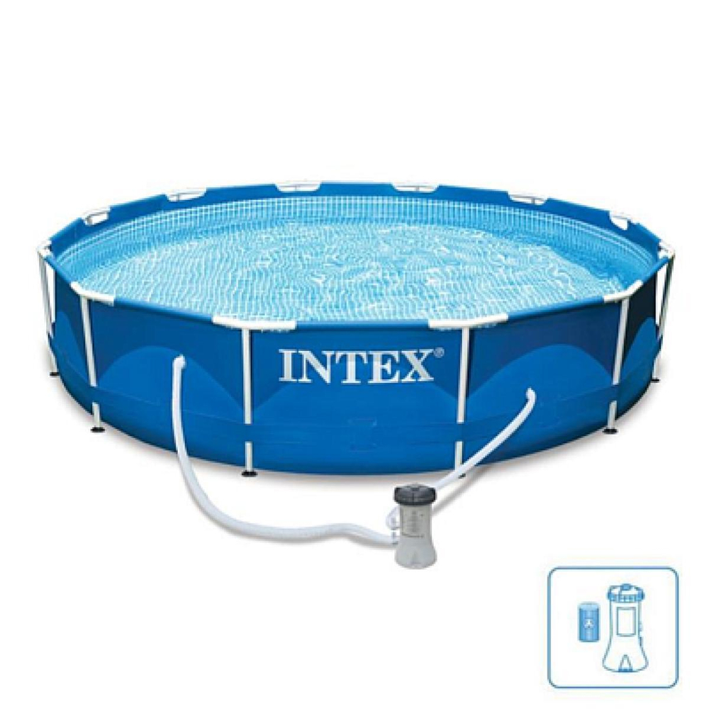 Бассейн каркасный круглый 366х76см, насос-фильтр 2006 л/ч, Metal Frame 28212NP/589462 (Intex)