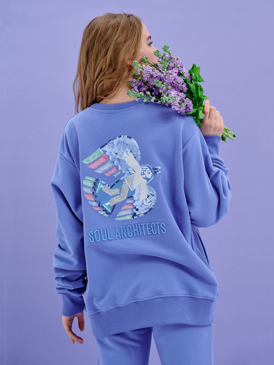 СВИТШОТ ЛОГО ВЫШИВКА ЛАВАНДА