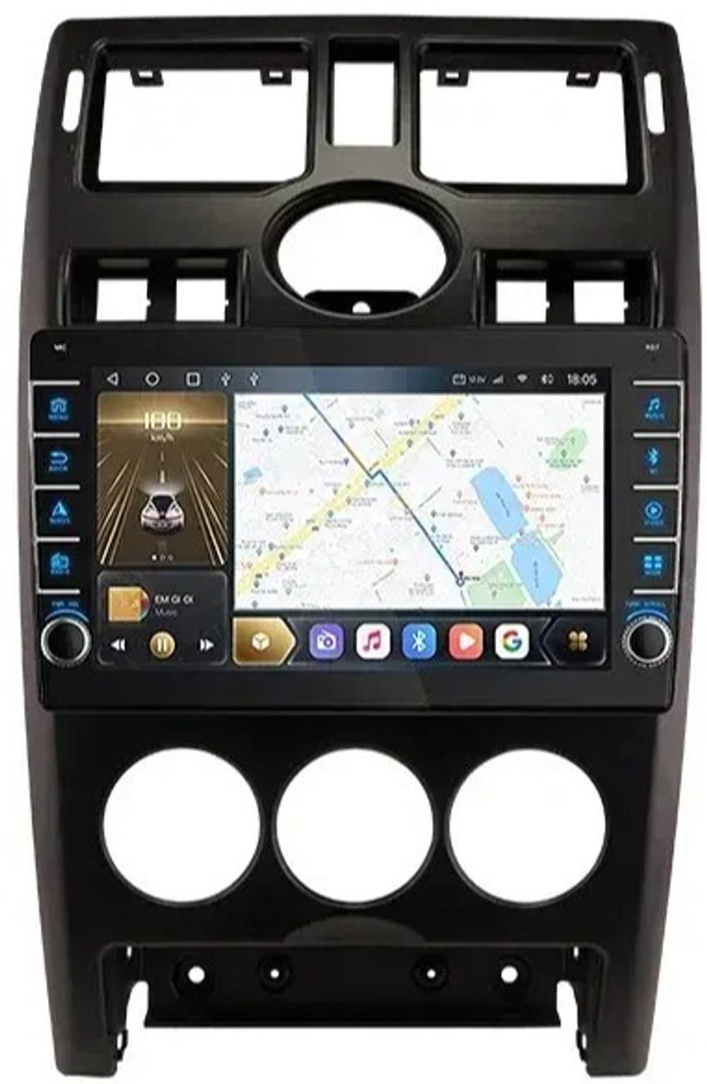 Магнитола для Lada Priora 2007-2013 (рамка черная) - Carmedia OL-9066-1 (кнопки и крутилки), Android 12, TS10, CarPlay, 4G SIM-слот