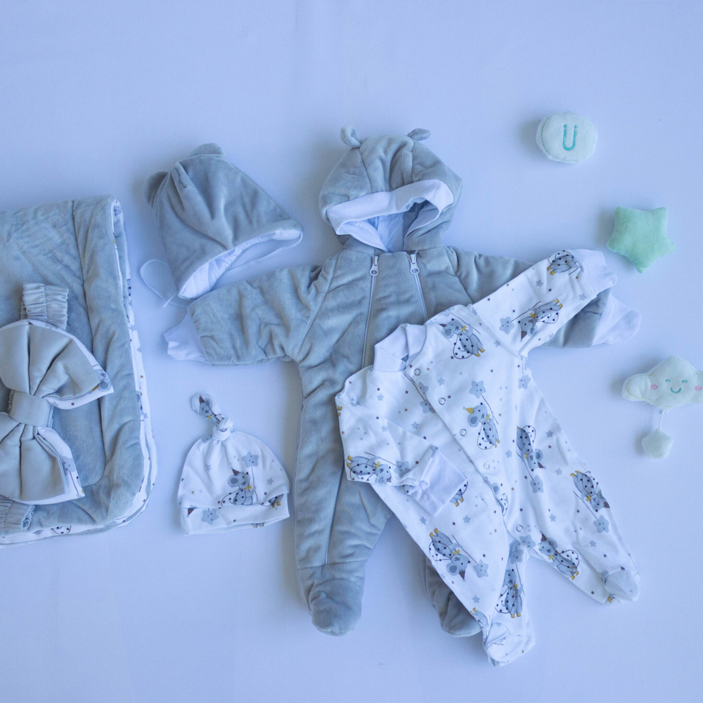 Комплект велюровый на выписку "Велюр" 6 предметов