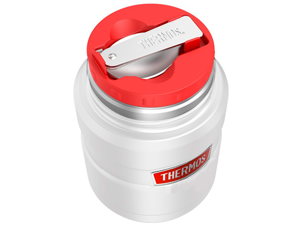 Термос для еды THERMOS KING SK-3020 RCMW 0.71L, складная ложка из нержавеющей стали, белый