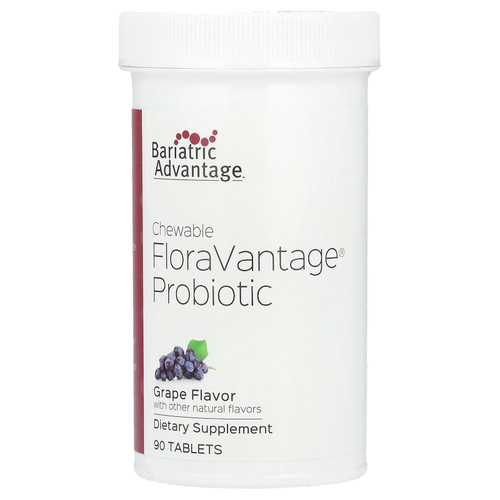 Bariatric Advantage, Жевательные пробиотики FloraVantage, виноград, 90 таблеток