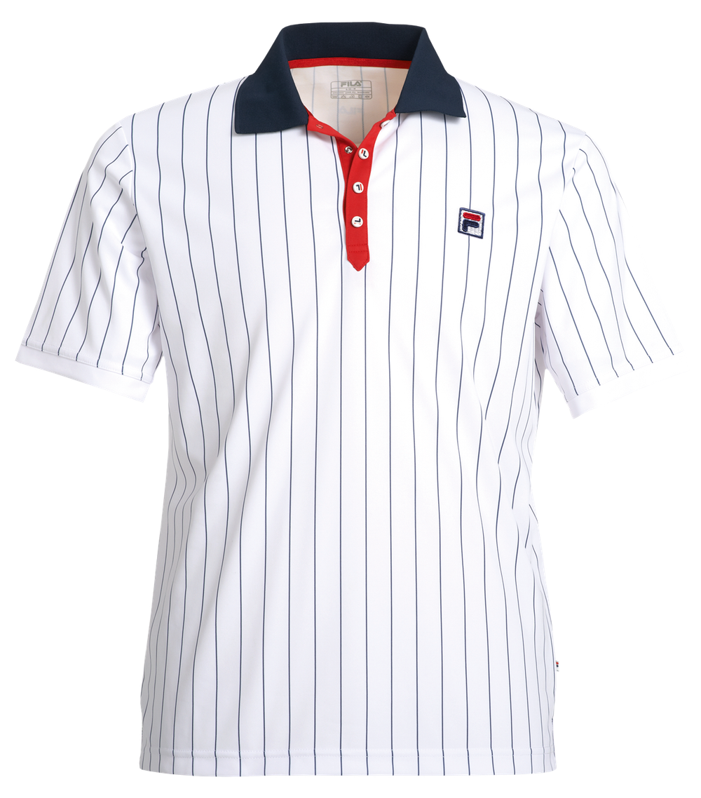 Мужское поло теннисное Fila Polo Stripes M - white/stripes