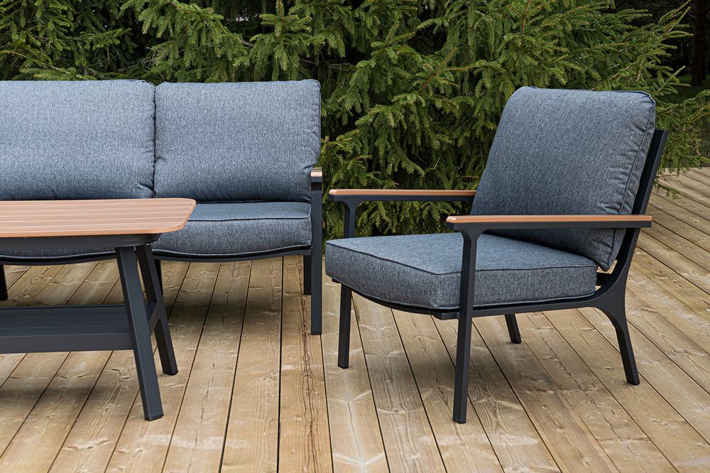 "Крокус" лаунж-зона 5-местная из алюминия, цвет темно-серый