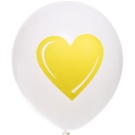 Воздушные шары 5 шт, 10»/25см «Здравствуй, Солнышко», Белый/золото