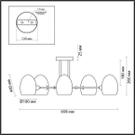 6513/5C MODERNI LN23 117 чёрный Люстра потолочная E14 5*40W 220V KENDALL