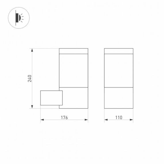 Уличный настенный светодиодный светильник Arlight LGD-Stem-Wall-10W Warm3000 029985