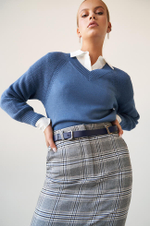 4795 Юбка женская (серый клетка)