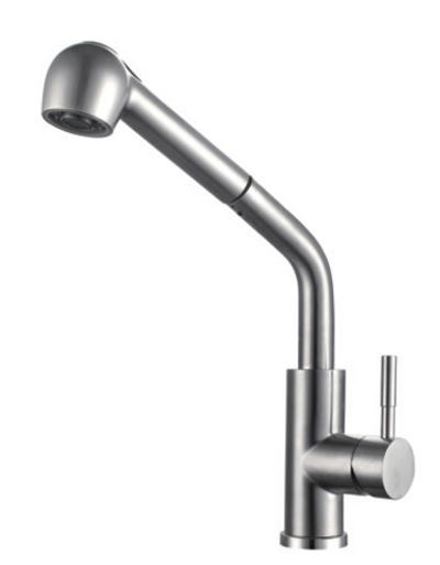 15027 Смес. од. для кухни выс. с ВЫД. лейкой (НЕРЖ САТИН) ViEiR (10/1шт)