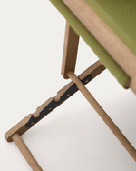 Складное кресло Vilara из акации для улицы салатового цвета