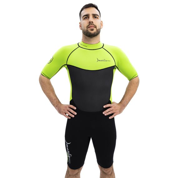 Гидрокостюм Marlin Tropic shorty man черный/зеленый 3 мм