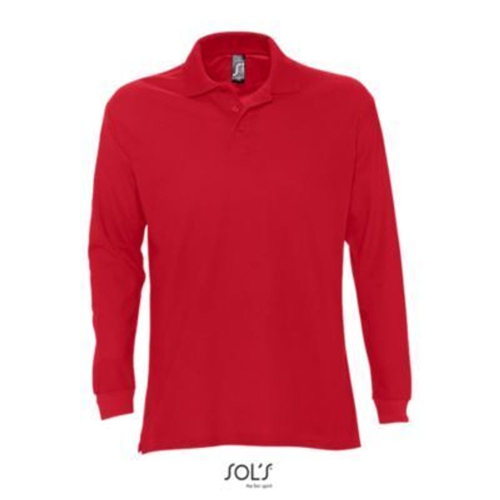 Рубашка поло мужская Sol's Star с длинным рукавом. Тёмно-синий  L