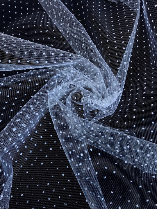 Фатин флок точка, белый