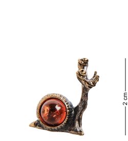 AM-3189 Фигурка «Улитка Нано» (латунь, янтарь)