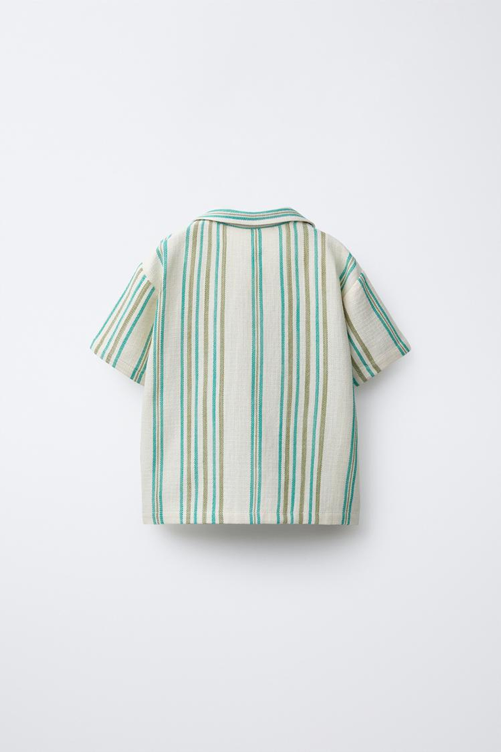 ZARA РУБАШКА В ПОЛОСКУ , ЭКРЮ/СИНИЙ