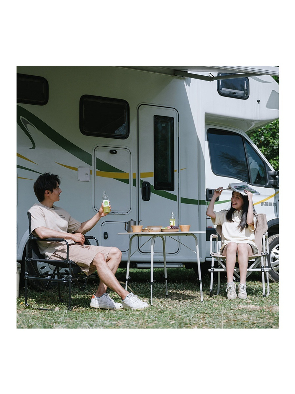 Кресло туристическое Naturehike 49х56х95 см, складное, черное