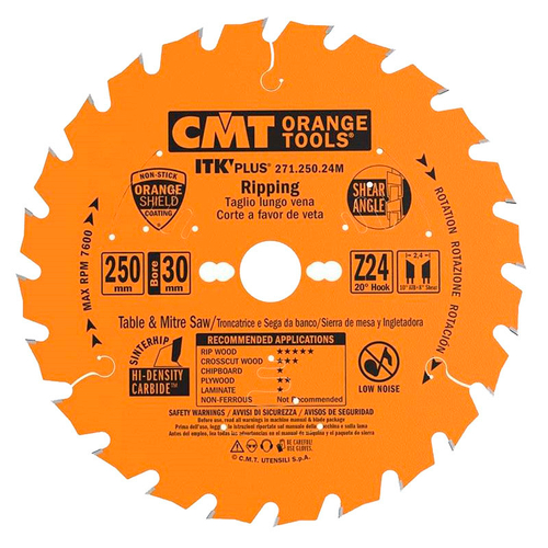 Диск пильный 250x30x2,4/1,6 20° 10° ATB + 8° SHEAR Z=24 271.250.24M