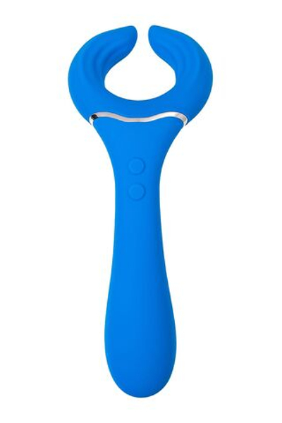 Голубой многофункциональный вибратор Whally - 18,5 см. (Цвет: голубой)