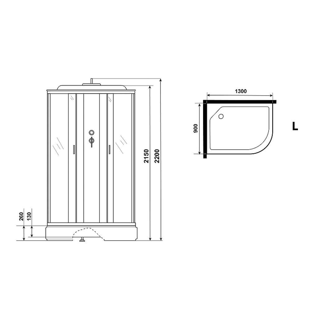 Душевая кабина Niagara Classic 130х90 L NG-33394-14LG с гидромассажем