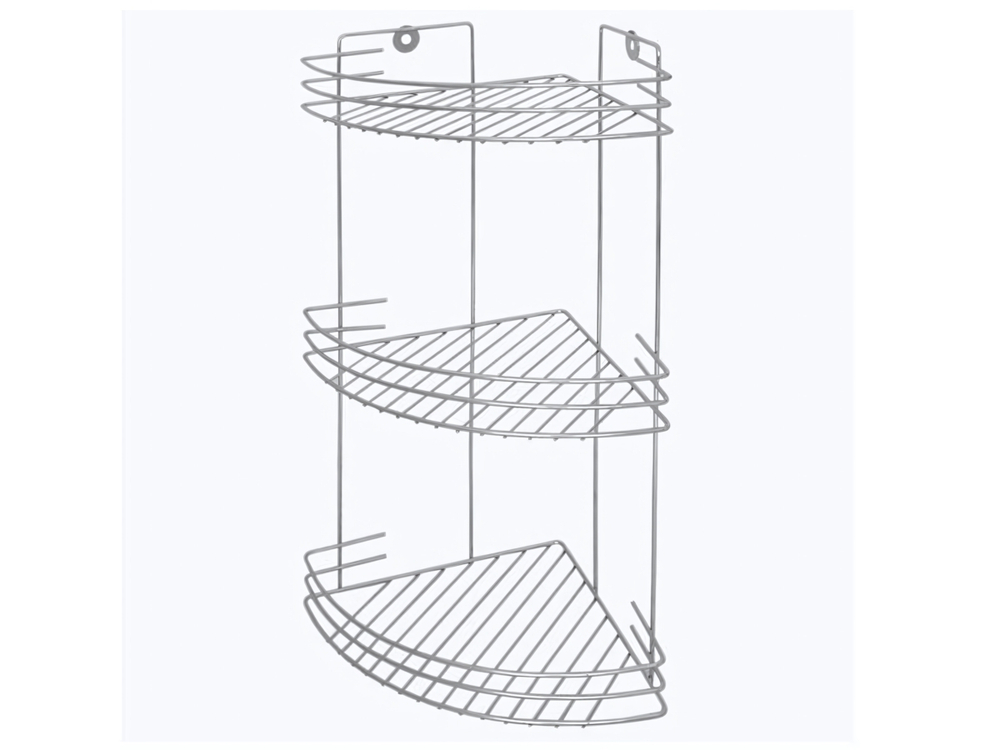 Полка 3-х ярусная угловая 19*19*40см хром