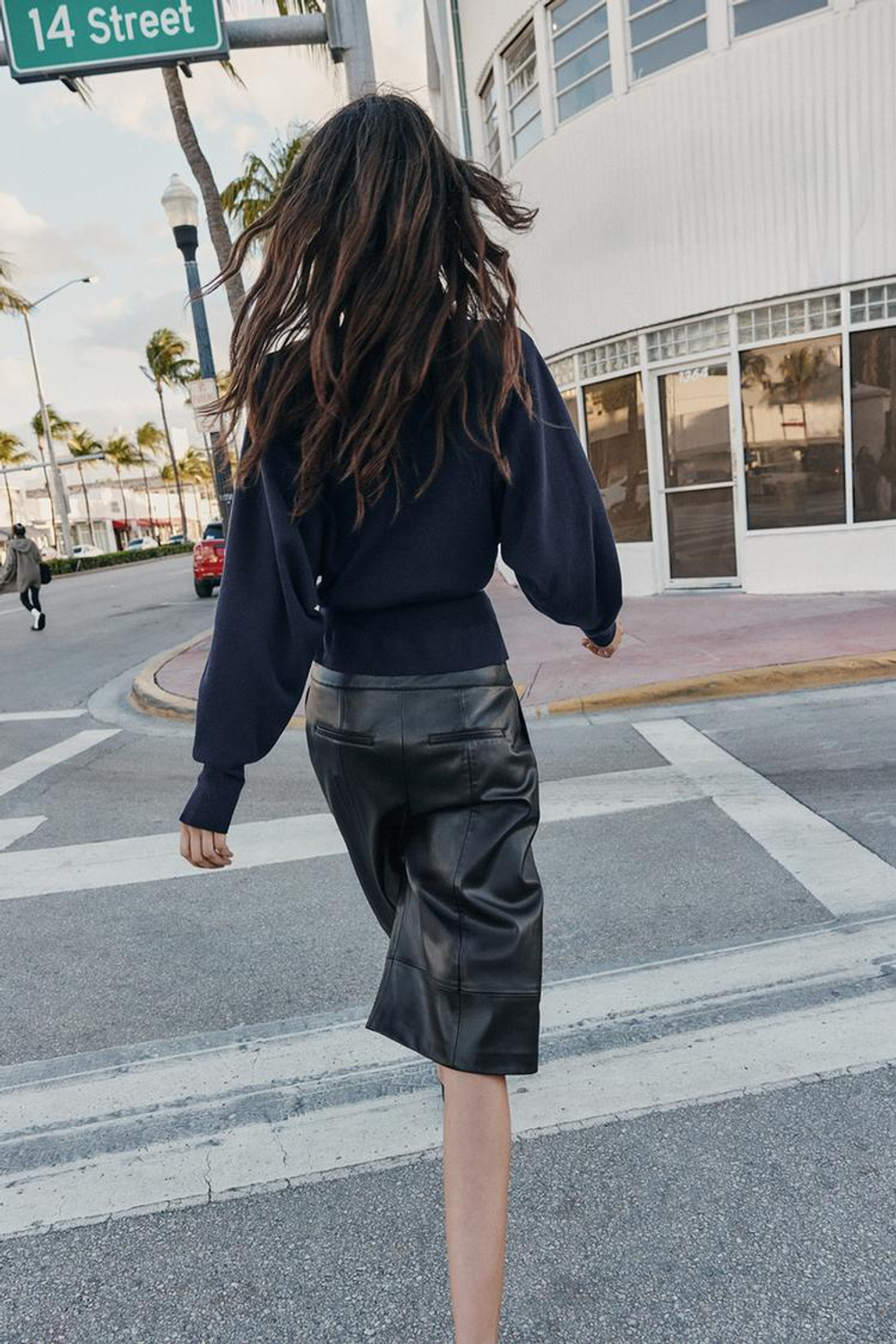 ZARA ВЯЗАНЫЙ СВИТЕР С ПОЯСОМ, МОРСКОЙ СИНИЙ