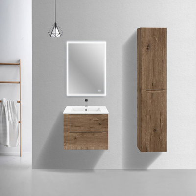 База под керамическую раковину Mia Slim 600 подвесная, 2 выкатных ящика soft close, V.Oak, , шт