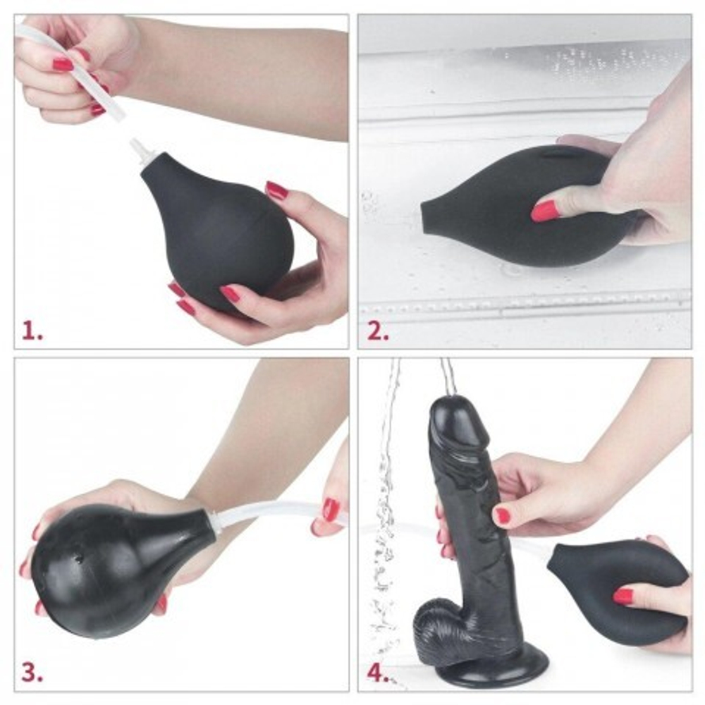 Фаллоимитатор Lovetoy (28×4,8 см) с имитацией эякуляции черный