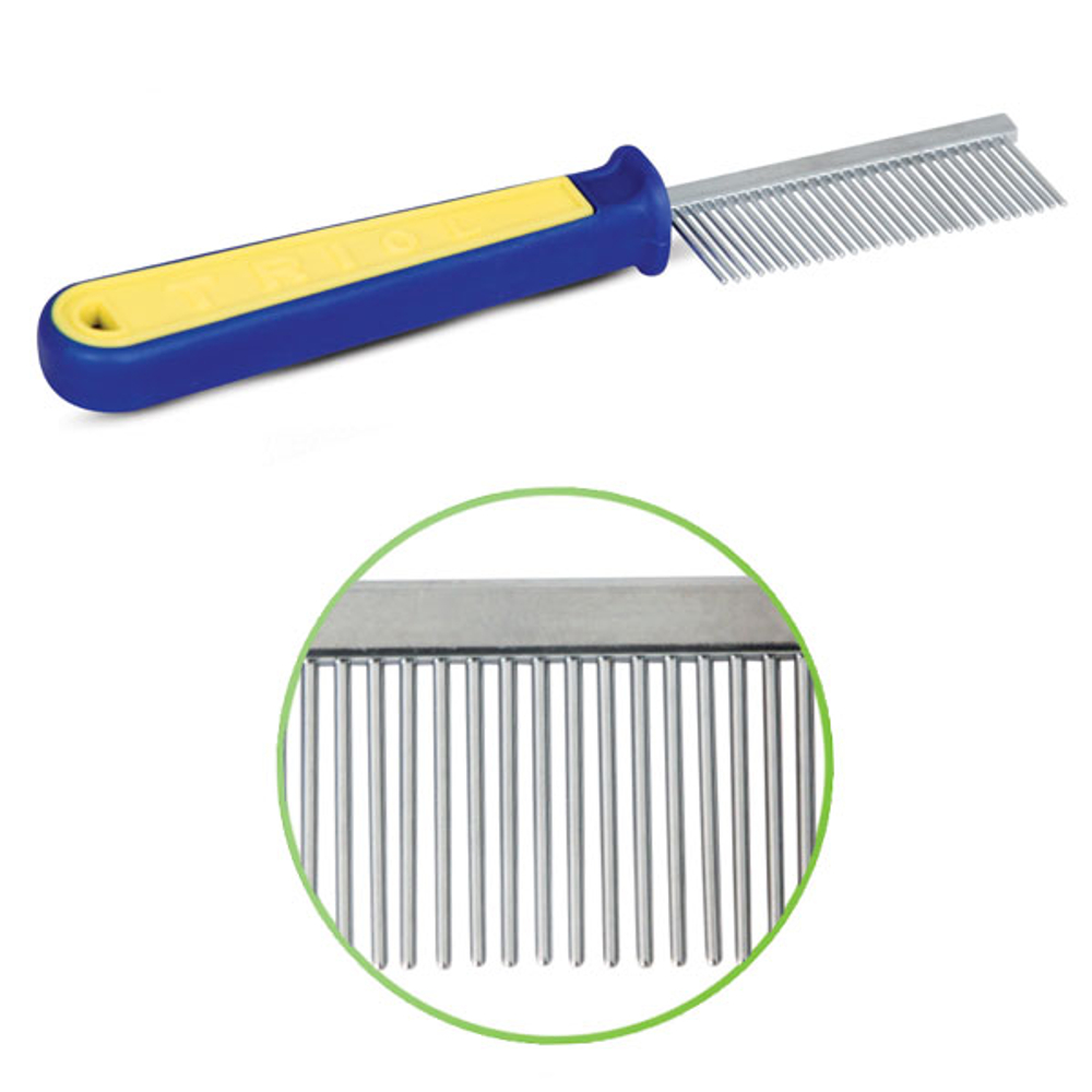 Triol Расчёска для животных с частыми зубьями "Спорт", 30*195мм (пакет 1шт.), Triol