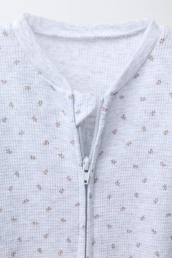 ZARA КОМПЛЕКТ ИЗ ДВУХ ПИЖАМНЫХ КОМПЛЕКТОВ В ЦВЕТОЧЕК И ПОЛОСКУ С ОТКИДНЫМИ НОЖКАМИ, ЦВЕТ ВЕРБЛЮЖЬЕЙ ШЕРСТИ