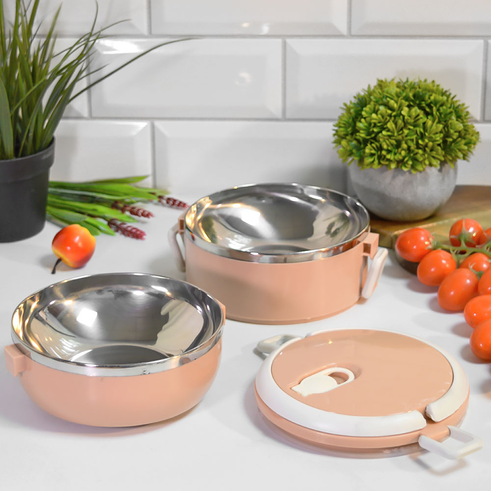 Ланч-бокс 2 отделения 1л нерж, пластик