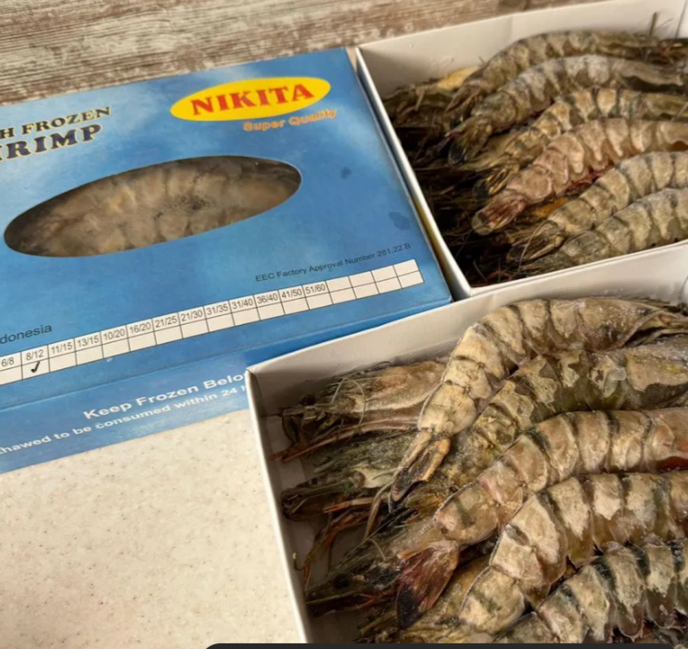 Черные тигровые креветки, 1 кг