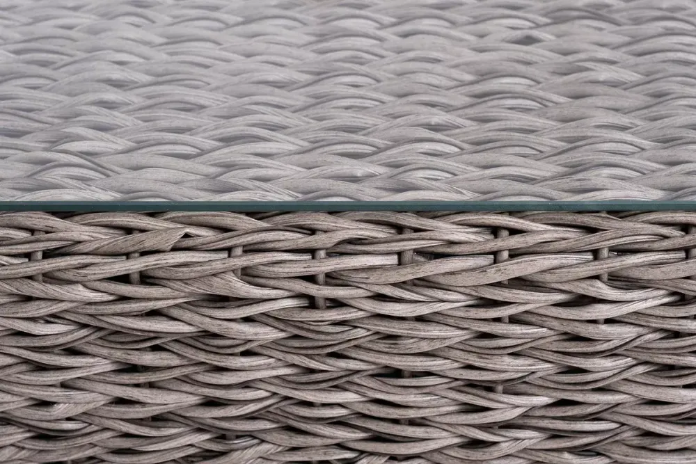 "Капучино сингл" лаунж-зона из искусственного ротанга (гиацинт), цвет серый