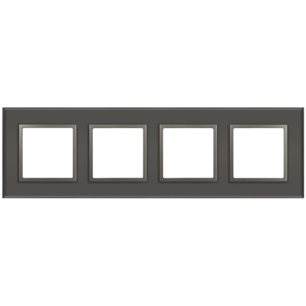 Рамка для розеток и выключателей ЭРА Elegance 14-5104-16 на 4 поста, стекло, титан
