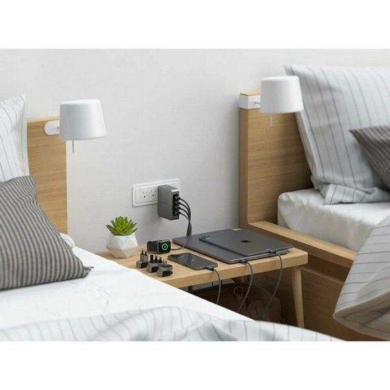 Сетевое зарядное устройство Satechi USB-C 4-Port GAN 145W (ST-W145GTM) Серый космос