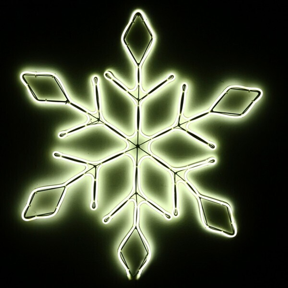 Фигура световая «Снежинка» 67 см, гибкий неон, белая (постоянное свечение)