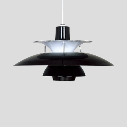 Pendant design lamp PH 5 by Louis Poulse (Black)