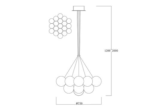 162FL-61919 Светильник подвесной "Globo" d.70см, металл цвет золото