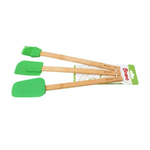 Набор кухонных принадлежностей (2 лопатки, 1 кисточка) Силикон с ручкой из бамбука BRAVO
