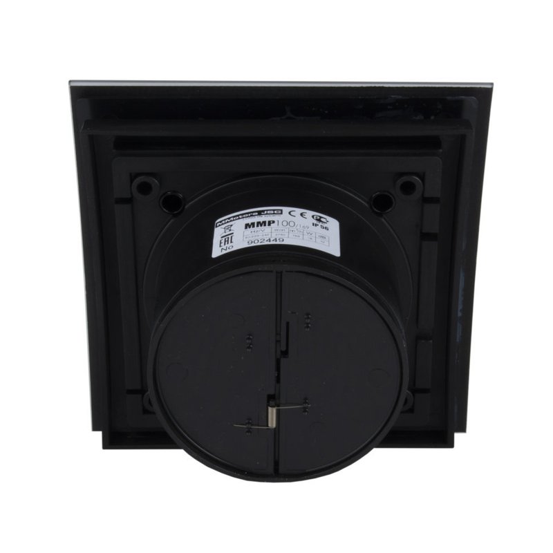 Вытяжной сверхмощный вентилятор ММ-Р 06 стекло овал 169 м³/час с обратным клапаном черный матовый