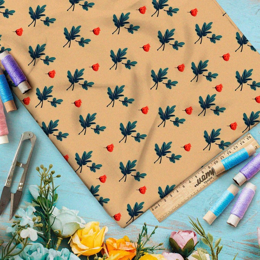 Ткань премиум сатин мелкие розочки