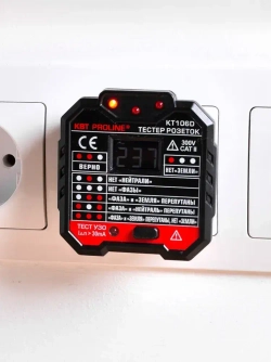 Тестер розеток и УЗО КВТ Proline KT 106D, 79136