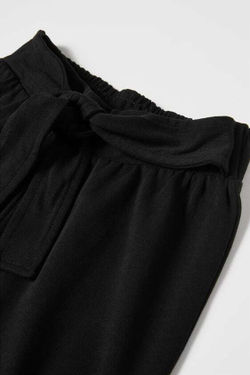 ZARA СВОБОДНЫЕ БРЮКИ С ЗАВЯЗКОЙ НА ТАЛИИ, ЧЕРНЫЙ