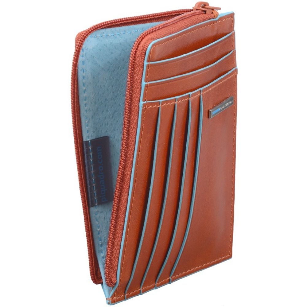 Чехол для кредитных карт Piquadro Blue Square красный телячья кожа (PU1243B2/R)