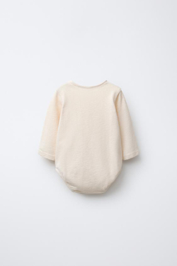 ZARA БОДИ С ПРИНТОМ «МЕДВЕЖОНОК», ВАНИЛЬНЫЙ