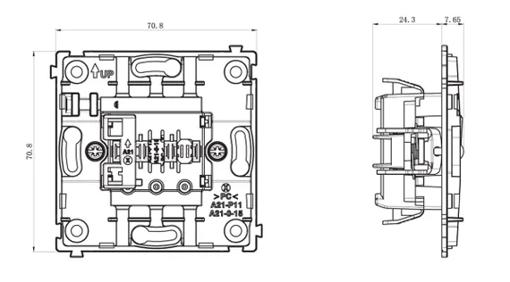 Donel R98 механизм выключателя В1 (простого), 10 A 250 В~, серия DA